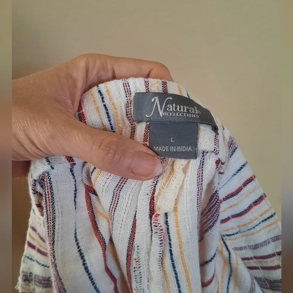 Natural Reflections Linen Blend Drawstring Shorts Striped